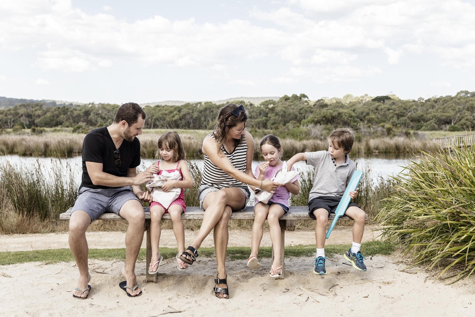 Simple fish and chips on sandy shores