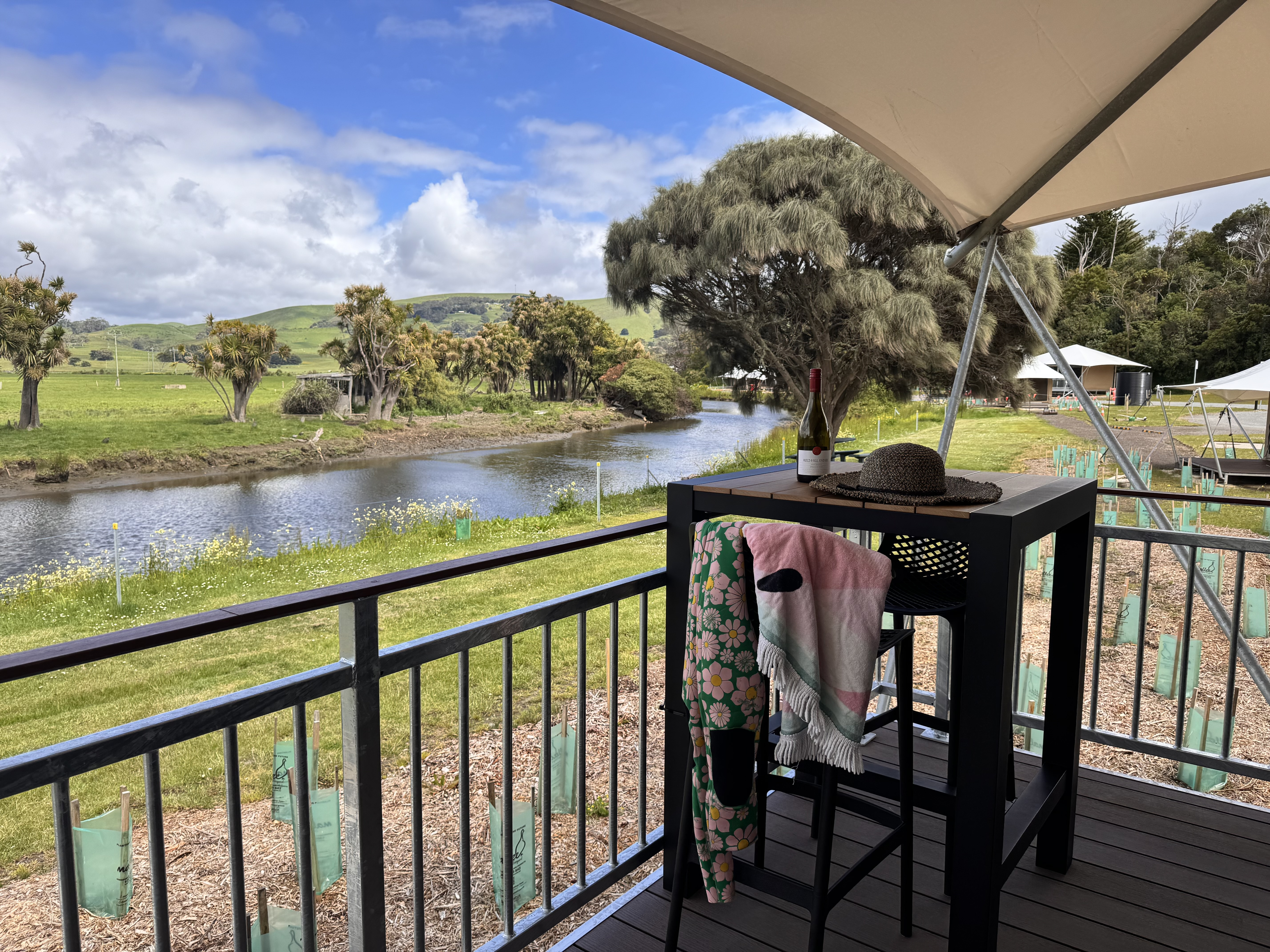 Glamping along the river at Apollo Bay