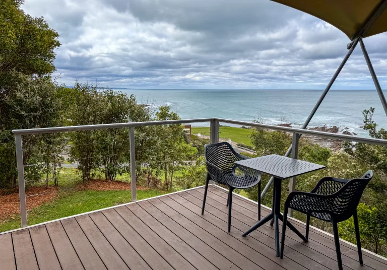 Outdoor deck with views